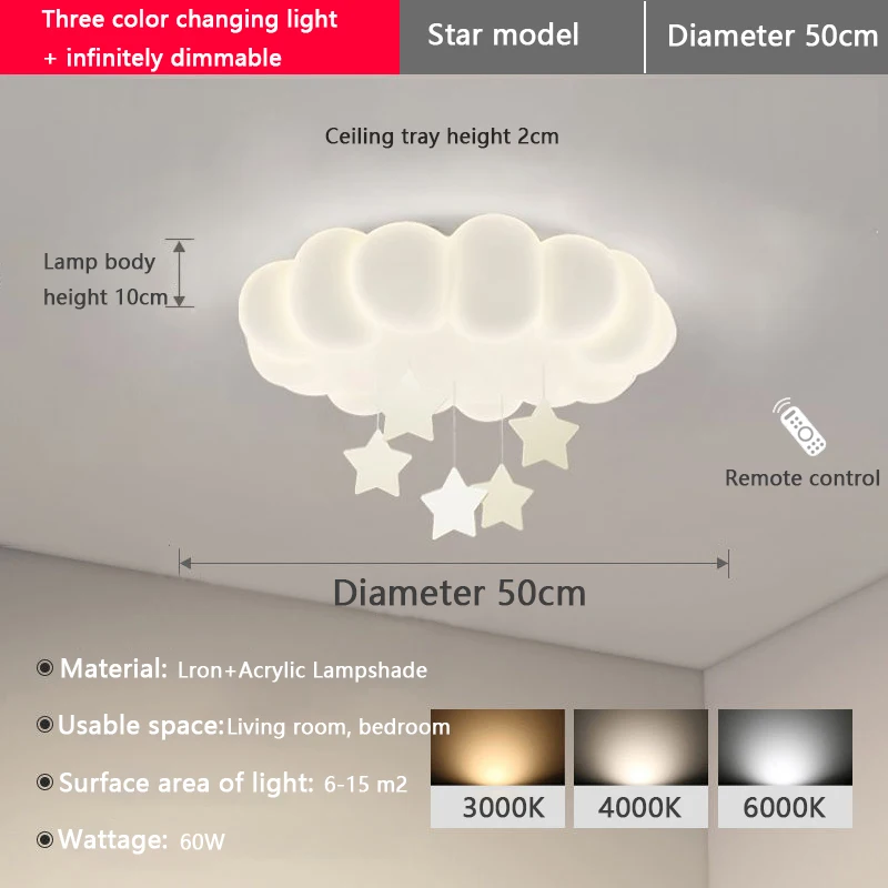 Children's room ceiling light led living room light creative boys girls room light modern simple master bedroom light image 3