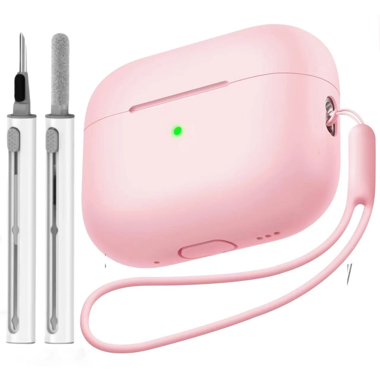 Voor Airpods Pro 3 Generatie Cover (2025) Slanke Siliconen Case Volledige Protector Cover met Pols Lanyard voor Leuke AirPods Pro 3 Case