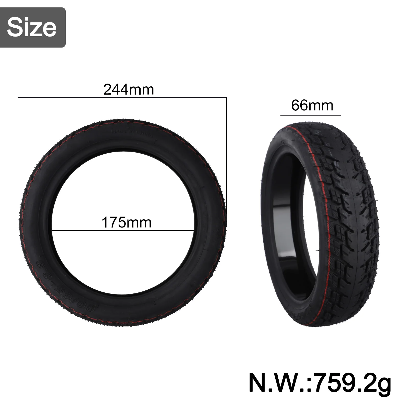 

For Ninebot Max G2 Self Repair Tire E-Scooter Replacement Special Tire Lines Tubeless Wear-resistant Better Grip