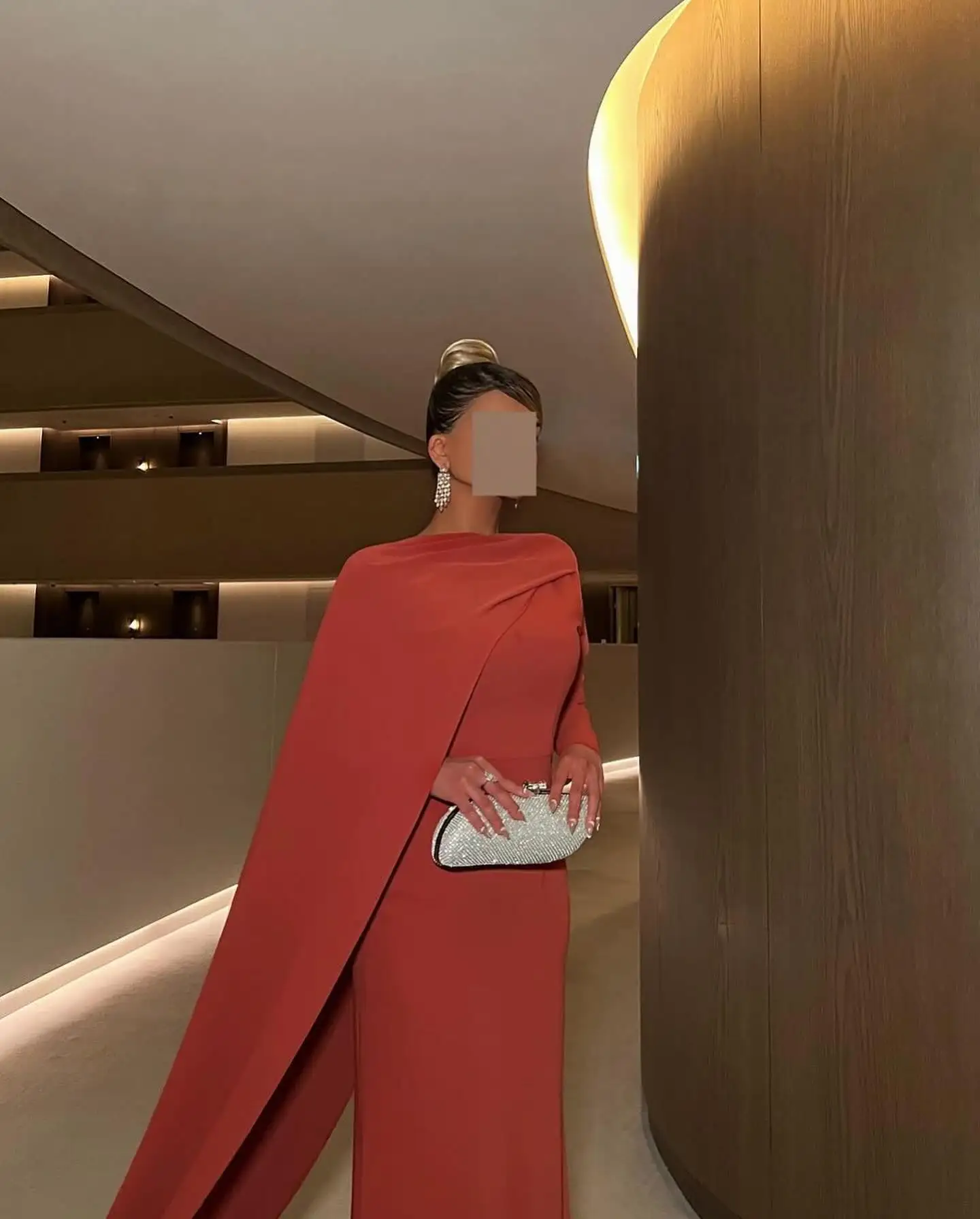 Indie Saudi Elegant Orange Prom Gown Womens Simple Mermaid Party Evening Dress Floor Length Formal Occasion Dresses customized image 4