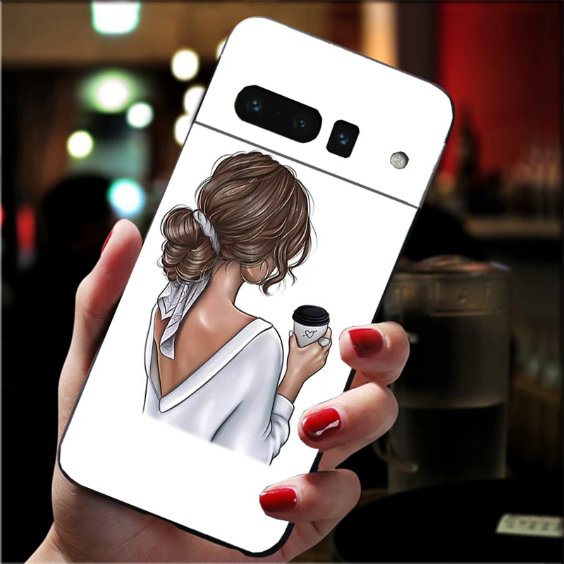 حافظة هاتف لهاتف جوجل بيكسل 10 9 برو XL 9A 8 7 6 Pro Pixel 8A 7A 6A Pixel 8 7 6 5 OK ولكن أول فتاة القهوة #1