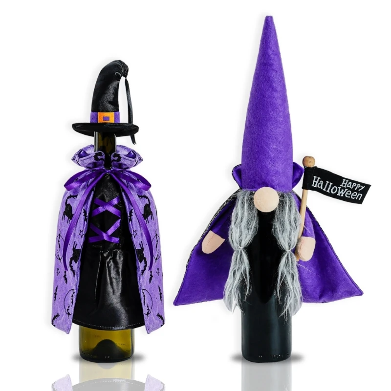 

Halloween Wine Bottle Covers Great for Decorating Your Holiday Table