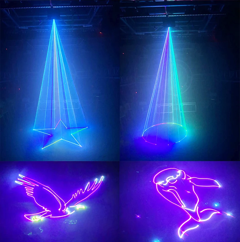Animiertes Laserlicht, 5 W, vollfarbiges Scannen, ILDA, Bluetooth-Steuerung, DMX512, Strahlprojektor, Bar, Club, DJ, Disco, Weihnachtsfeier – Detail 6