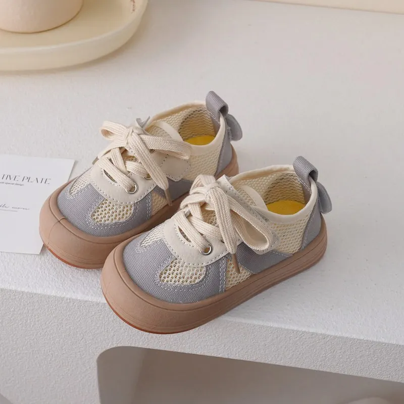 Children Canvas Shoes Spring&Autumn Girls Solid Low Top Casual Shoes Soft Sole Toe Protection Non-slip Sneakers Size 22-31