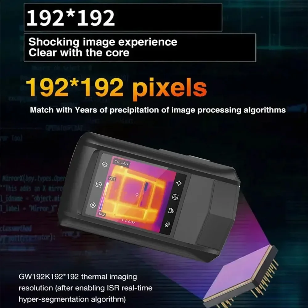 Termocamera GW192K Termocamera portatile Risoluzione 192x192 Strumento di ispezione rilevatore di immagini IR a infrarossi portatile