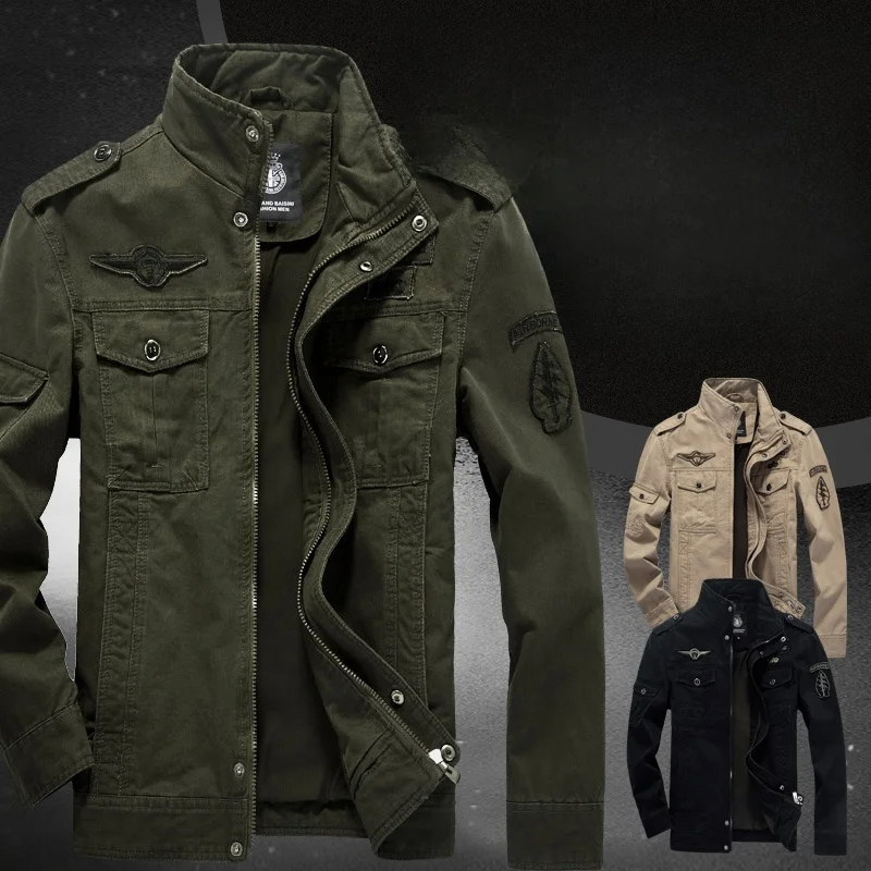 

Spring Autumn Military orm Jaet Men's Loose Large Size Outdoor Casual Korean Sle Thin Workwear Jaet Youth Faion