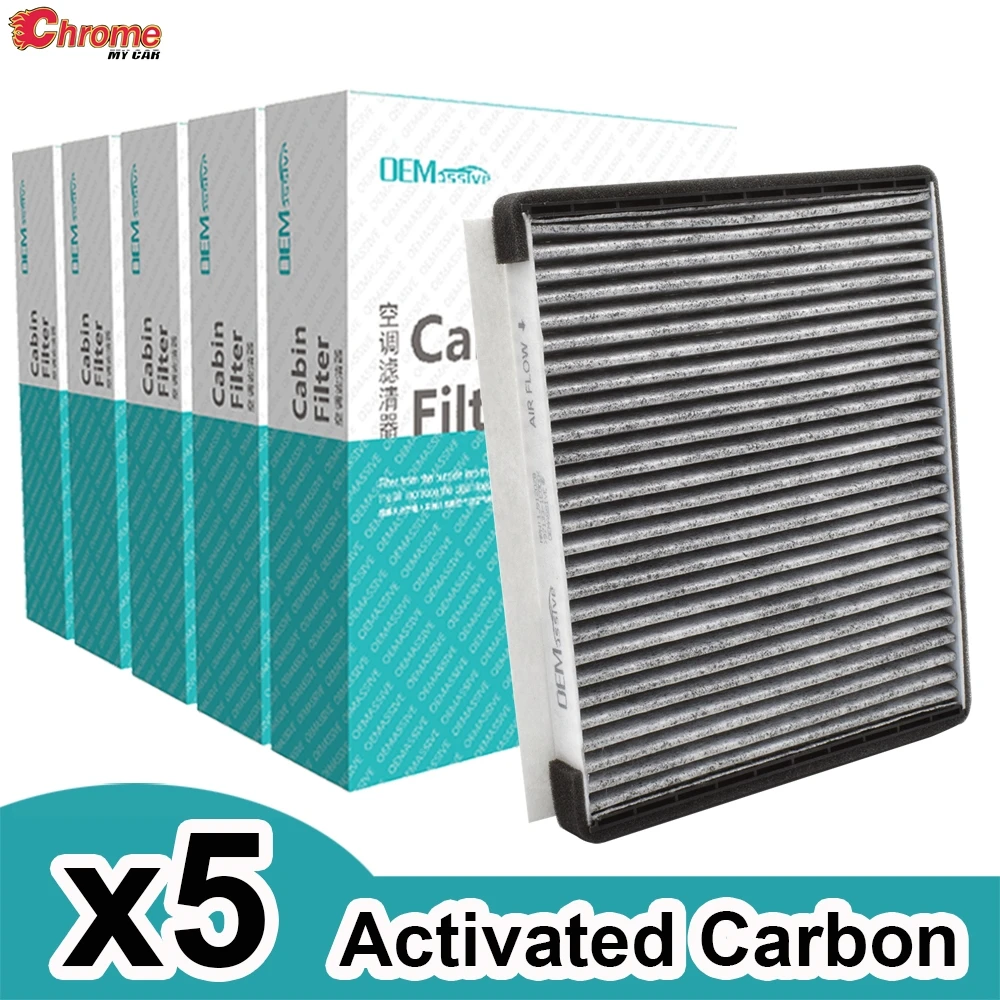 5x Car Pollen Cabin Air Conditioning Filter Activated Carbon For Hyundai Accent Elantra i30 Kia Carens Cee'd 2013 2014 2015 2016