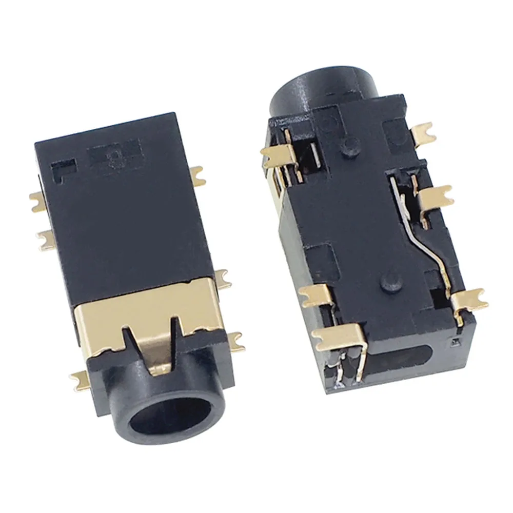 10PCS 3.5MM Headphone Socket Audio Connector PJ-342 6 Pin Patch 6 Feet Double Track Gold Plated Headphone Socket Jack