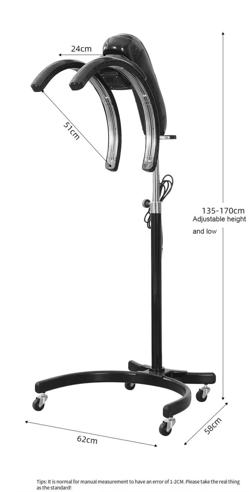 360-degree adjustable hair dryer beauty device with heater hair dryer station