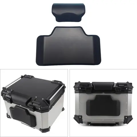 Black Motorcycle Backrest Soft Rear Top Case Cushion Modification Accessories Easy Install Passenger Back Pad Universal