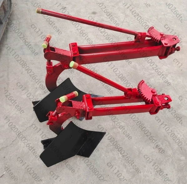 

Tractor micro tiller plow, furrow and ridge on cultivated land