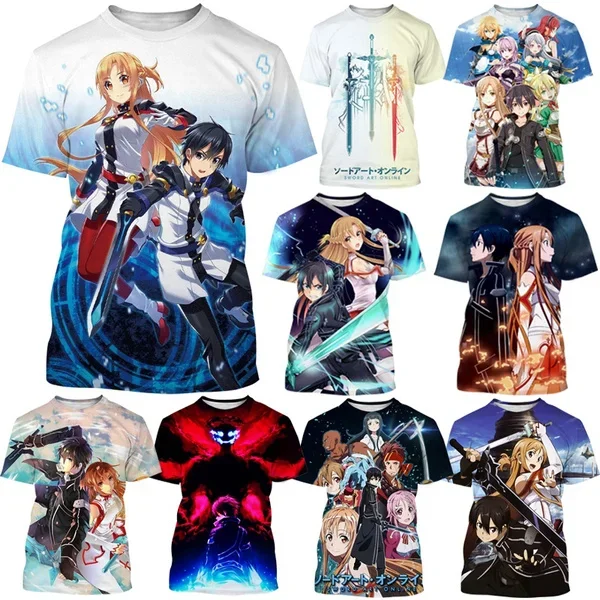 

Summer Fashion Casual Round Neck Short Sleeve Anime Sword Art Online 3D Printing T-shirt Hip Hop Street Style Harajuku T-Shirt