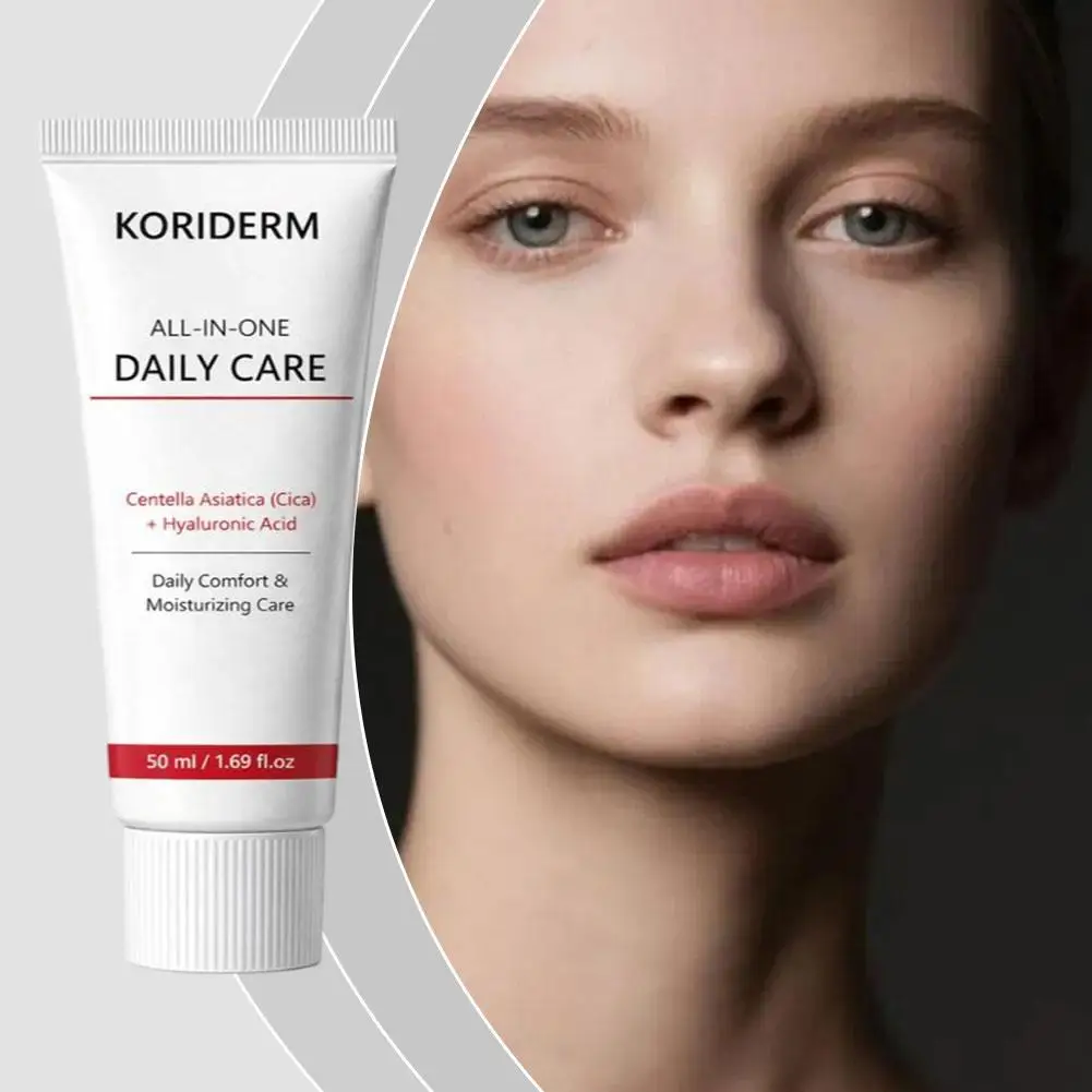 Crema Facial Hidratante con Ácido Hialurónico y Centella Asiática para Piel Seca y Sensible, Fortalece la Barrera Cutánea, Libre de Aceites, No Comedogénica, Cuidado de la Piel