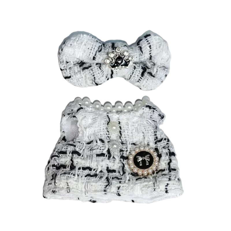 For 15cm Labubu Doll Clothes Accessories Kawaii Mini Design Sweet Princess Skirt Labubu Clothes Crossbody Bag Princess Shoes