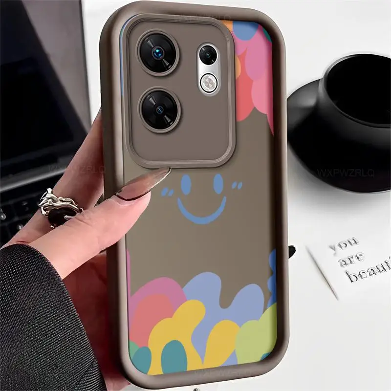 Cartoon Smiley Face Phone Case For Infinix Zero 30 Graffiti All Inclusive Shock-absorbing Silicone Soft Back Cover