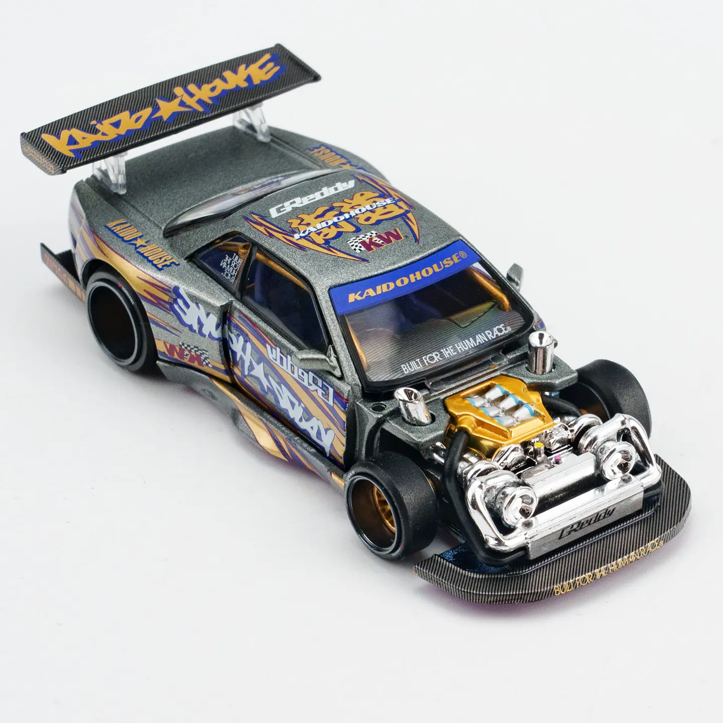 Kaido House + MINIGT Nissan Silvia S13-R KAIDO DRIFT V1 KHMG235-CH Alloy Toys Motor Vehicle Diecast Metal Model