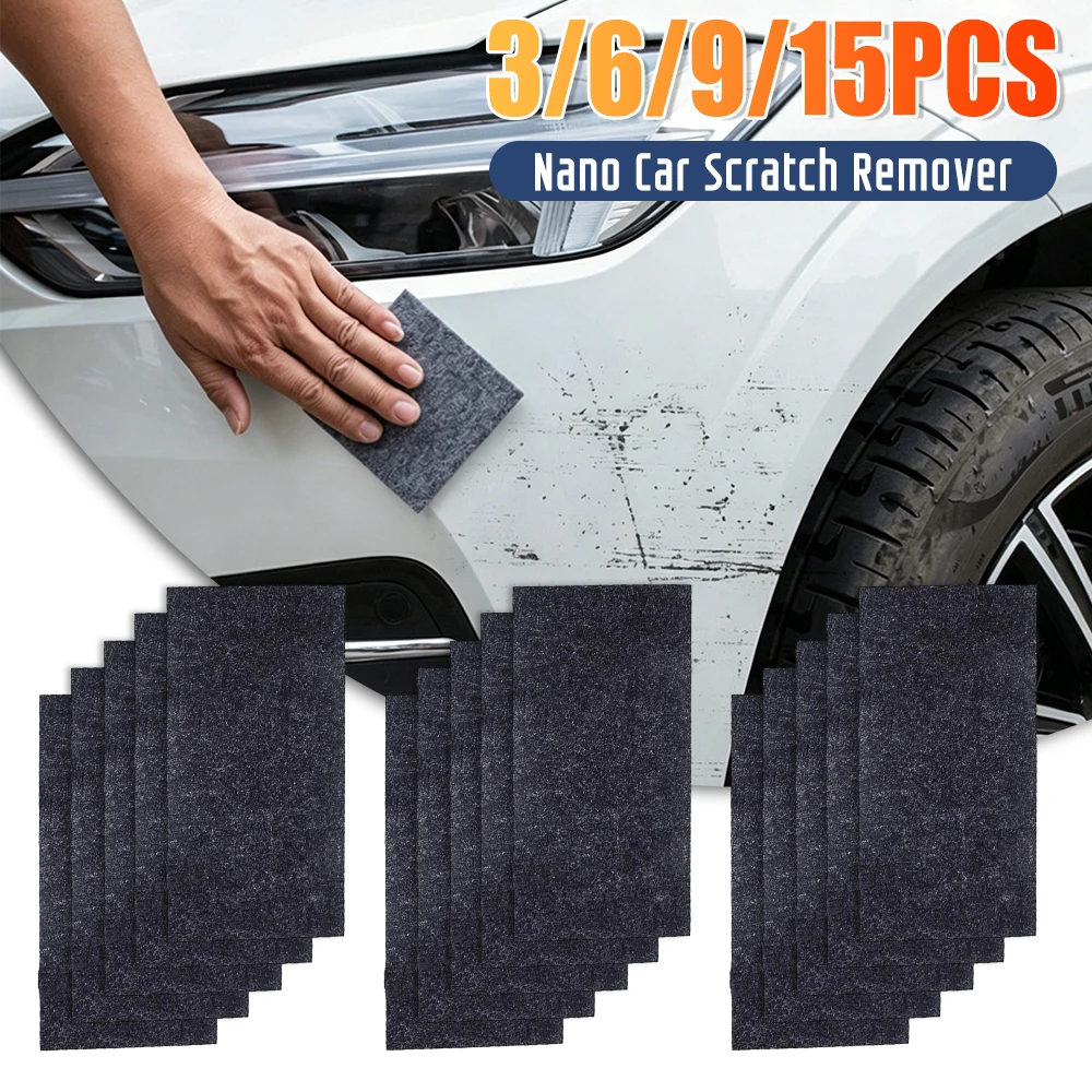 3PCS Auto Detailing Cloth Water Polishing Nanosparkle Car Scratches Repairer Rust Removal Car Paint Polishing for Car Scratches