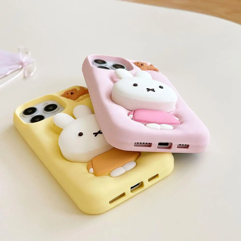 

Милый чехол для телефона Miffy Rabbit, силиконовый чехол для телефона с кроликом, подходит для Iphone 16 15 14 13 Primex серии с высоким уровнем внешнего вида