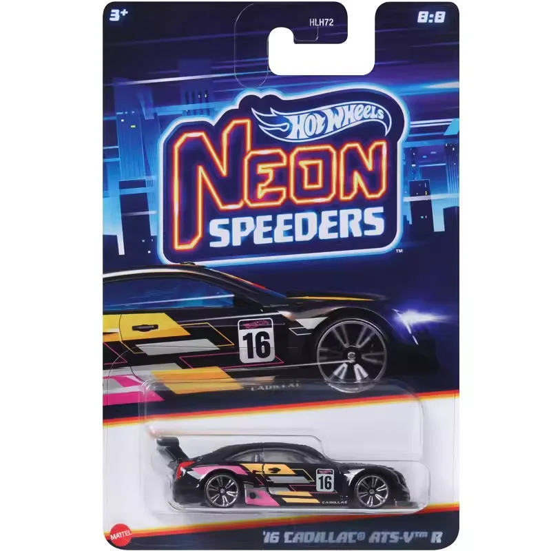 Original Hot Wheels Car Neon Speeders Toy for Boy 1/64 Diecast Porsche 911 Ford Mercedes-AMG GT3 Cadillac Dodge Challenger Gift