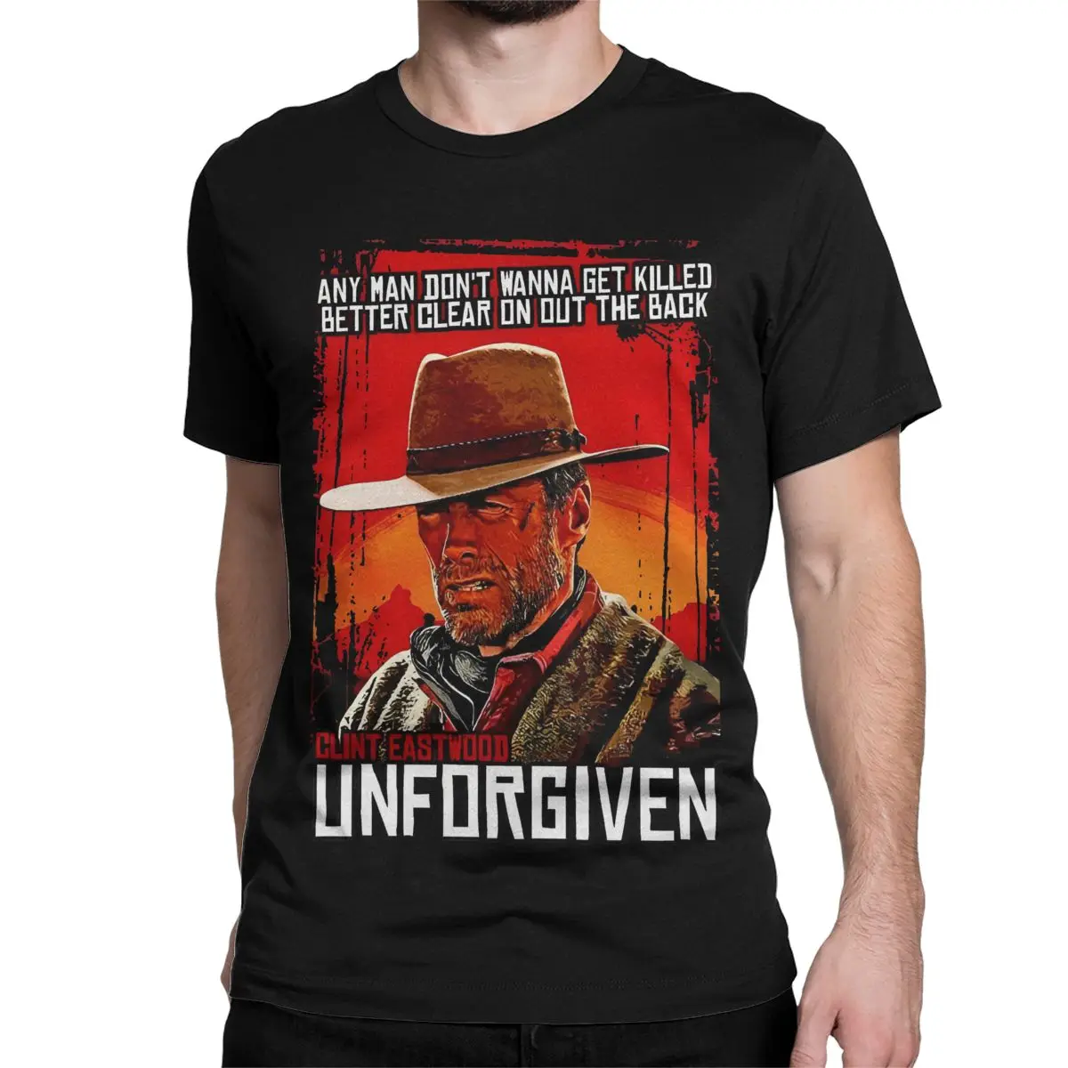 Men Women T-Shirt Clint Eastwood Unforgiven Red Dead Redemptions Cotton Tees Short Sleeve T Shirts Round Collar Clothes Big Size