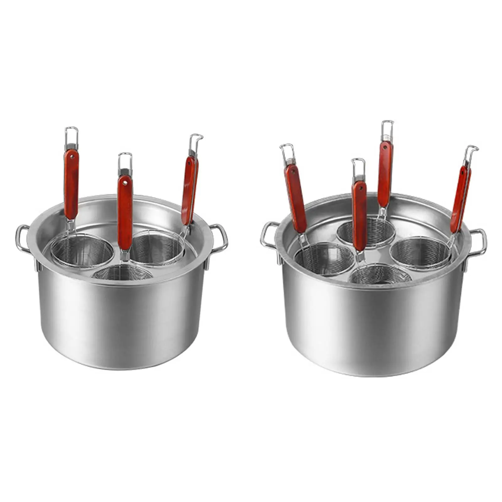Stainless Steel Spaghetti Strainer Insert Set Home Fried Food Filter Basket Pasta Strainer Colander for Pasta Dumpling Draining