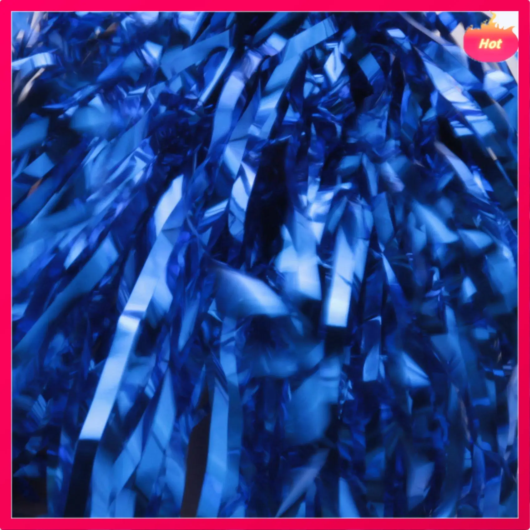 

Multi 72Pcs Cheerleading Pom Poms Metallic Foil Cheer Pom Poms With Plastic Handle For Adults Kids Cheerleaders Party Blue