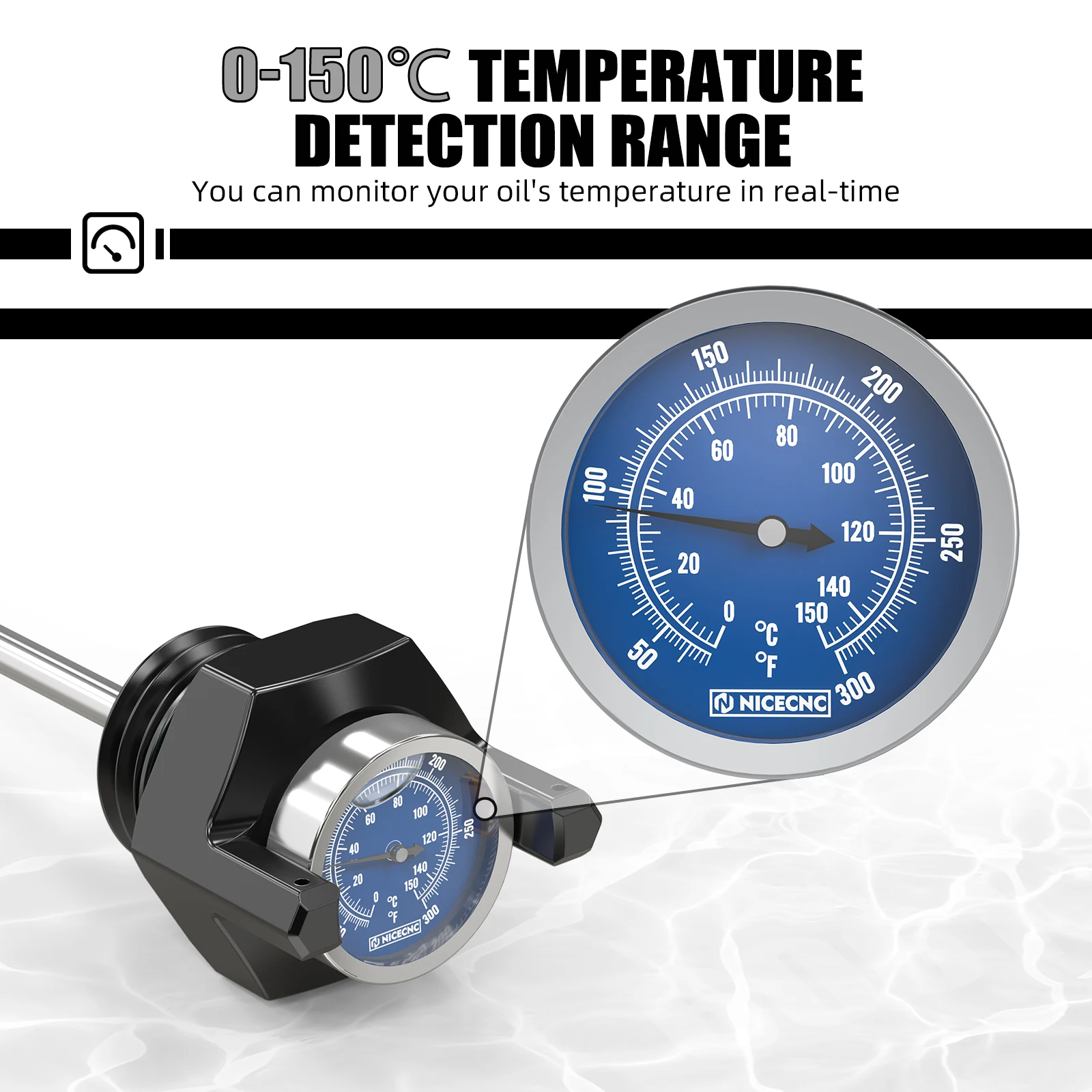 NICECNC Ölpeilstab mit Thermometer für Harley Street Glide FLHX Road Glide FLTRX Road King Special 2017-2024 Electra Glide Ultra Limited CVO Road Glide