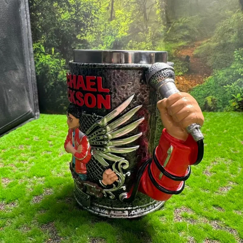 Michael Jackson Billie Jean 1983 Embossed Mug 3D Glove Handle Stainless Steel Cup Table Decor Fan Gift Collectible Ornaments