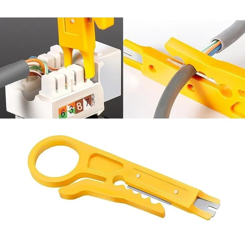 Imagem -05 - Kit de Ferramentas de Crimpagem Profissional Rj45 Alicate de Cabo de Rede Dobrável com Cortador de Fio e Descascador Ethernet Passagem