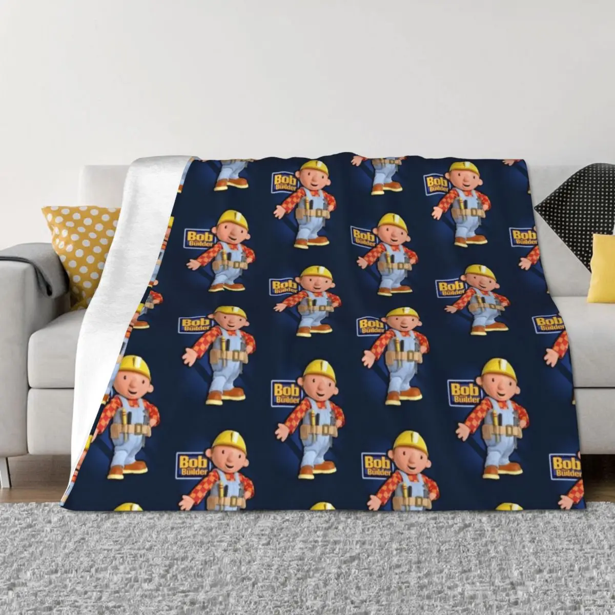 

Bob The Builder with shadow Throw Blanket Flannel Fabric Winter beds Blankets Sofas Of Decoration Hairy Blankets