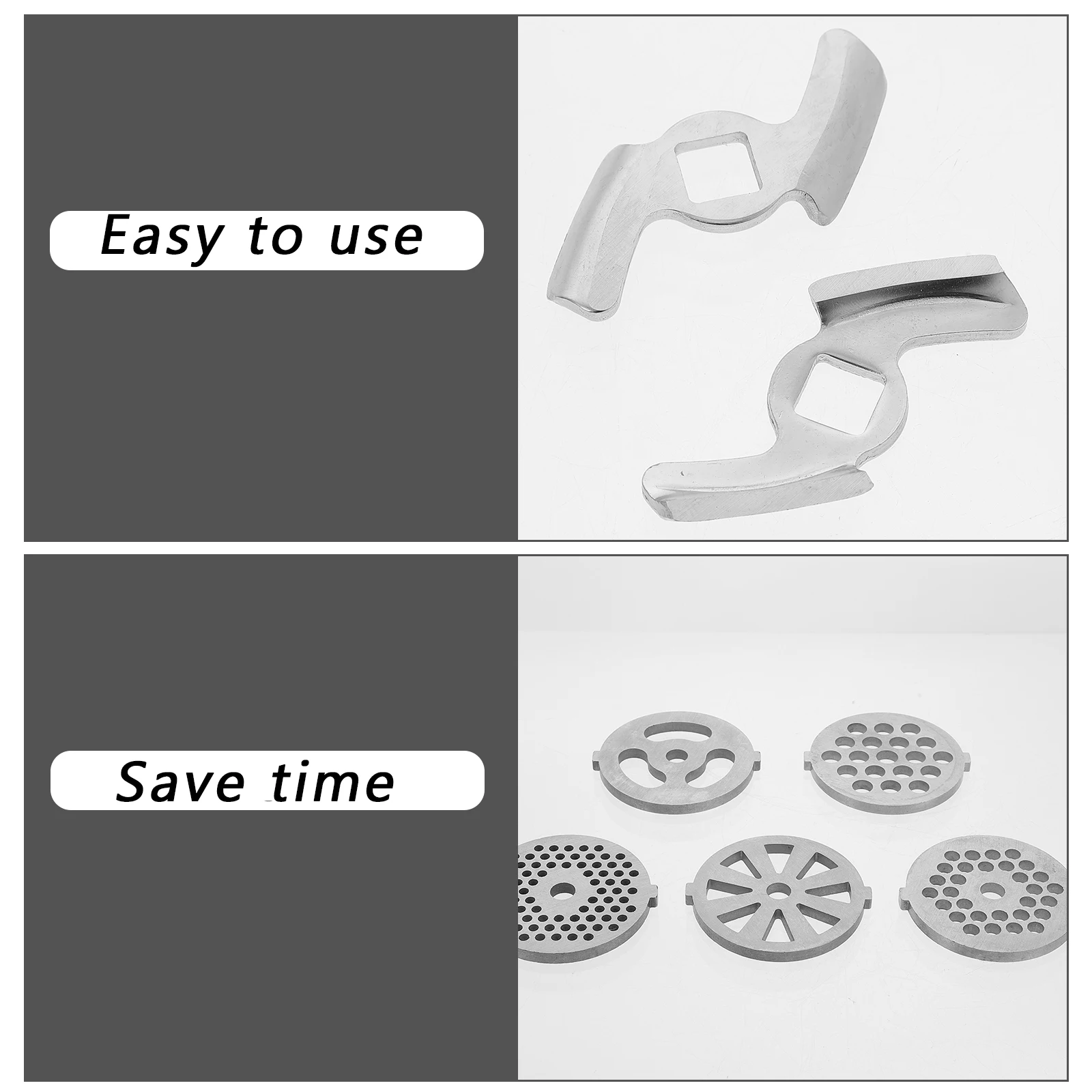 

9Pcs Stainless Steel Meat Plates Heavy Duty Grinding Discs for Meat Mincer Efficient Cutting Attachment Home Kitchen Use