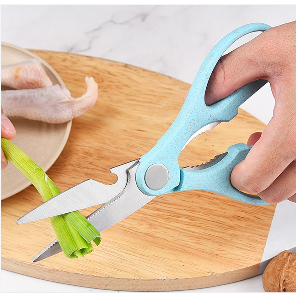 Wholesale Kitchen Scissors Chicken Bone Multi-Functional Stainless Steel Powerful Portable Outdoor Barbecue Scissors