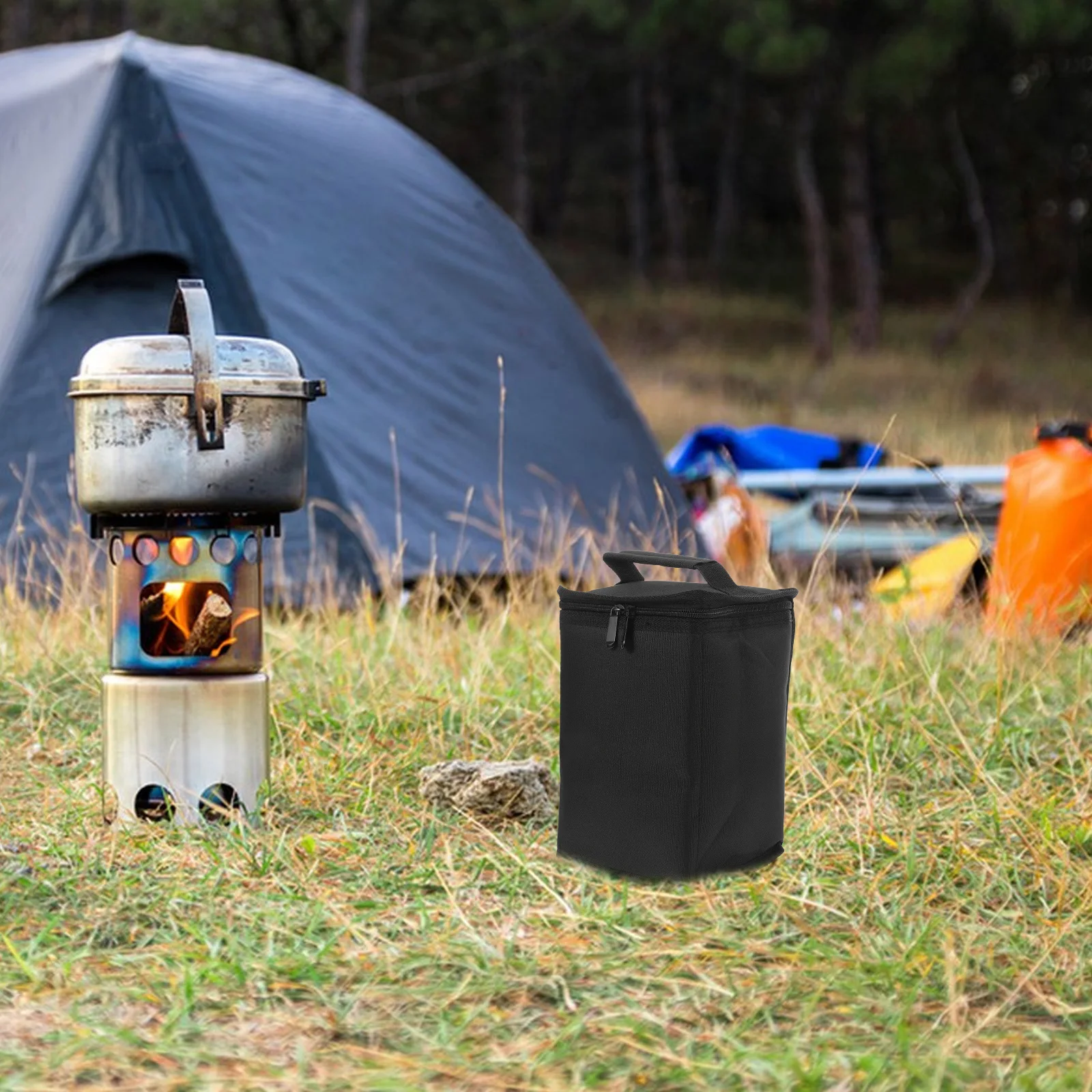 

Gas Tank Storage Bag Burner Stove Camping Canister Protective Case Canvas Utensils Sleeve