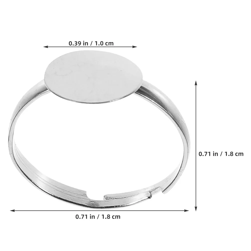 50個入り ブランクリングベース フラットラウンドパッドリン - Ring Set Adjustable のレビューと価格