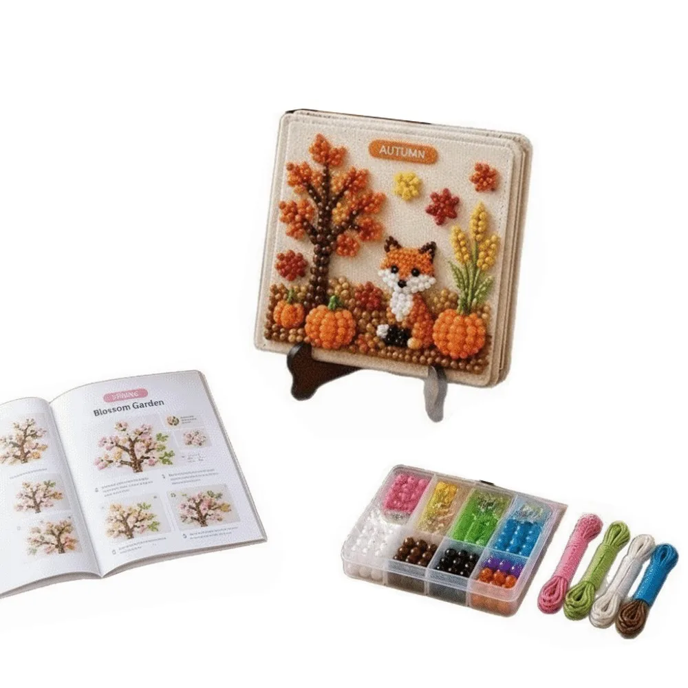 3D Beaded 3D Beaded Craft Kit Colorful Beads Easy DIY Bead Animal Craft Tiny Size Accessories Included DIY Beading Kit Gift Set