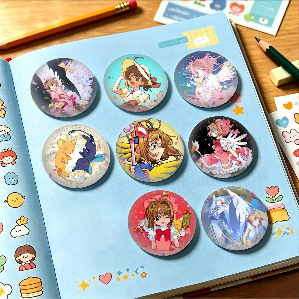 Cute Anime C-Cardcaptor Sakura 25mm 32mm 44mm 58mm 75mm Brooches Badges Pins for Accessories Gift