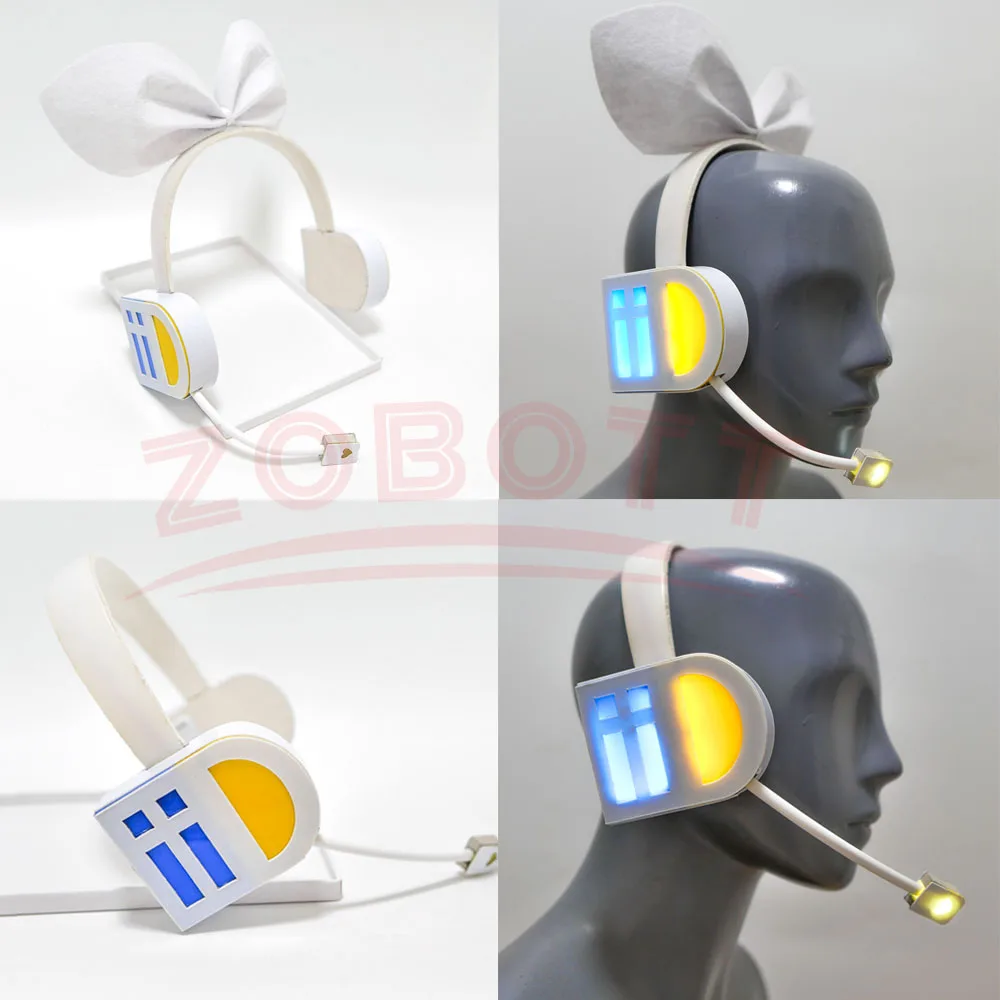 ZOBOTT-Bandeau lumineux LED Rin Len, accessoires de cosplay, équipement de tête, vêtements de sauna, casque de sauna, modèle d'écouteur, accessoire de cheveux, en stock