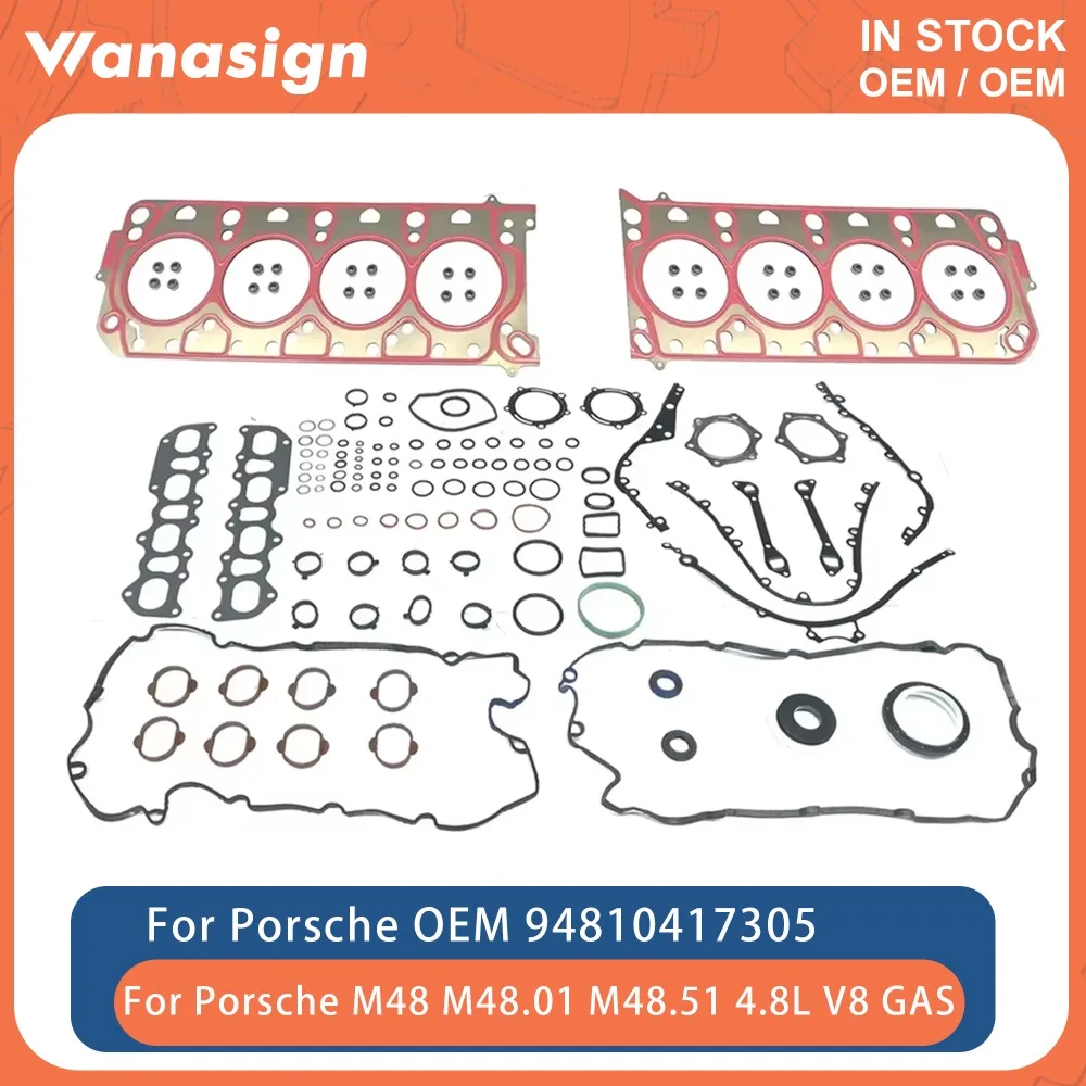 

Engine Full Head Gasket Set Fit 4.8 L For Porsche Cayenne Panamera S GTS Turbo M48 M48.01 M48.51 4.8L V8 GAS 07-19 94810417305