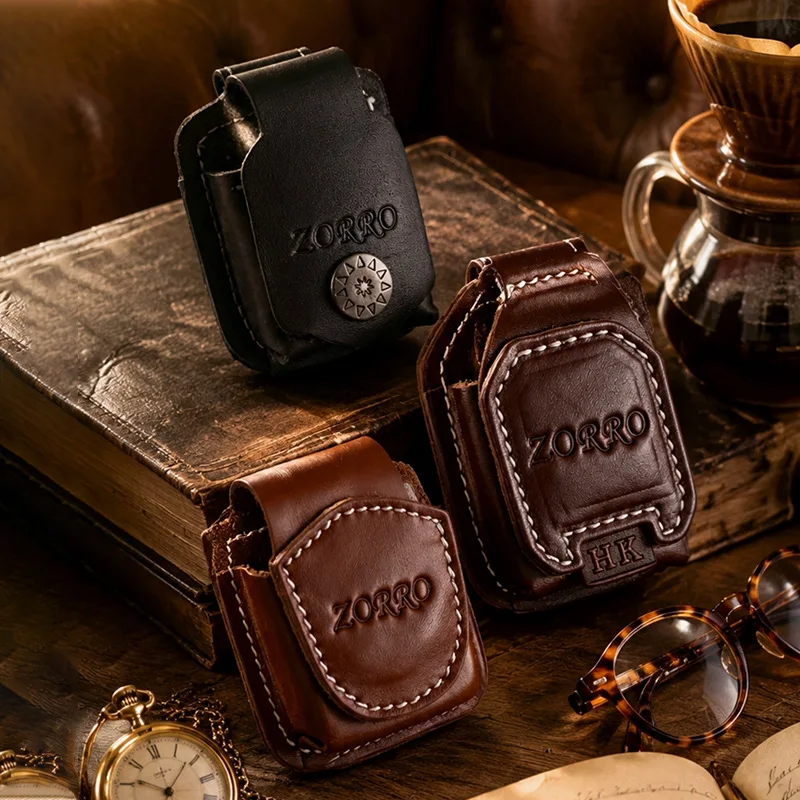 ZORRO Lighter High Quality Leather Cover Retro Kerosiene Lighter Regular Machine Irregular Machine Universal Protective Cover