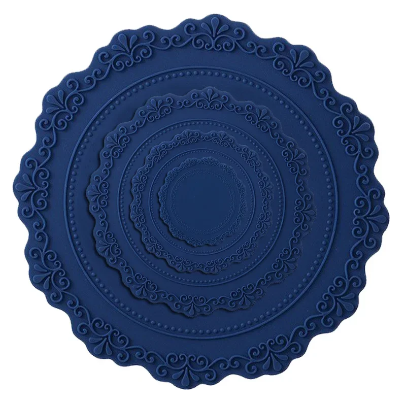 10cm Round Coasters Silicone Placemats Dinner Table Thincken Mats Heat Resistant Waterproof Dish Mat Drink Spills Dining Decor