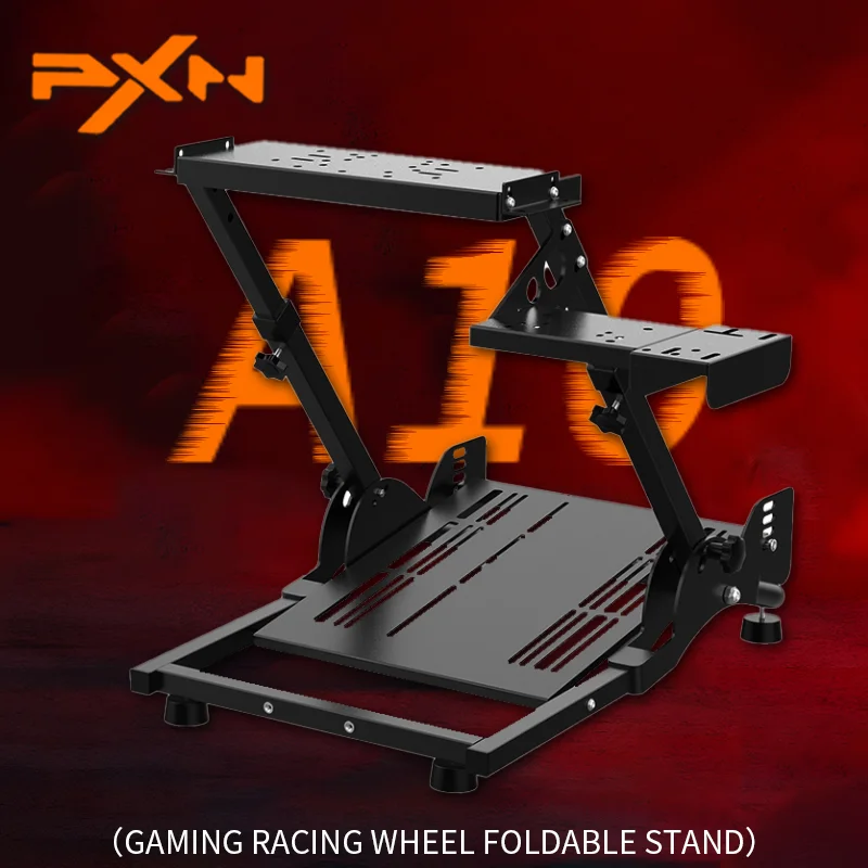 

PXN A10 Upgraded Gaming Racing Wheel Foldable Stand Multi-Angle Adjustable Height Slope Carbon Steel Holes On Pedal Gear Plate