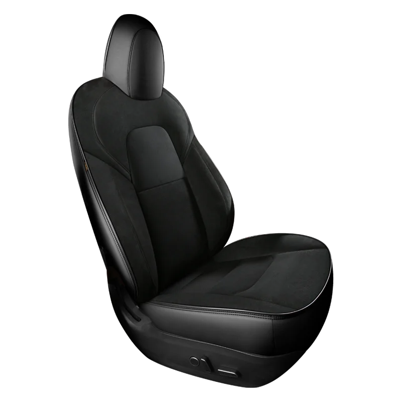 

For Tesla Model 3 Y Custom Fit Car Alcan tara suede Seat Cover Accessories for 90% 5 Seats Cars 360 Degree Full Covered Black