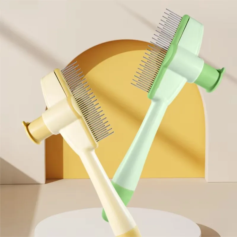 Dog Comb Pet Hair Remover One Button Dogs Brush Self-cleaning Cat Brush Massage Combs for Dog Grooming Brushes for Pet Products