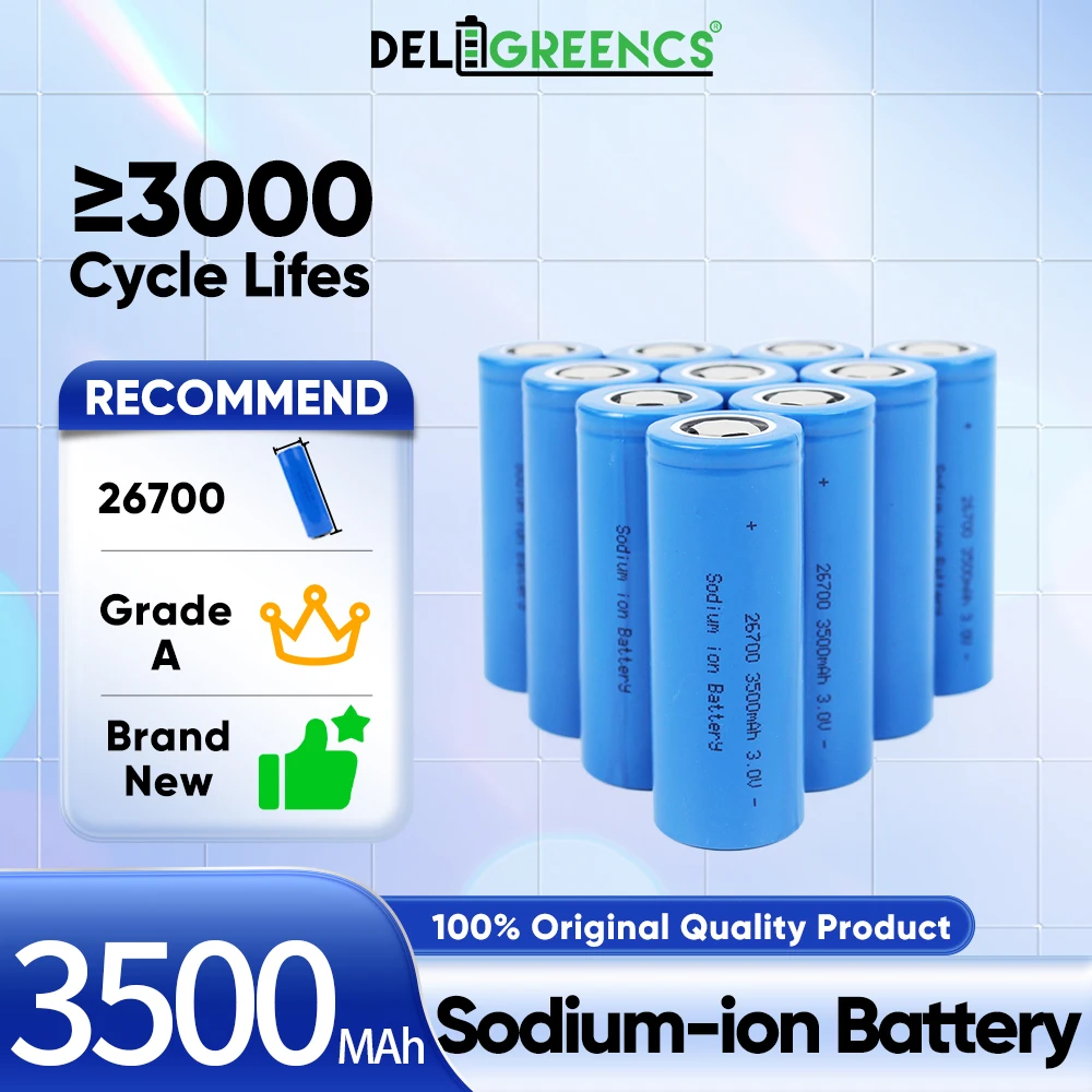 New Rechargeable Sodium-ion Battery 3V 3500mAh 10.5WH 1C-3C High Power Discharge Suitable for Electric Scooters