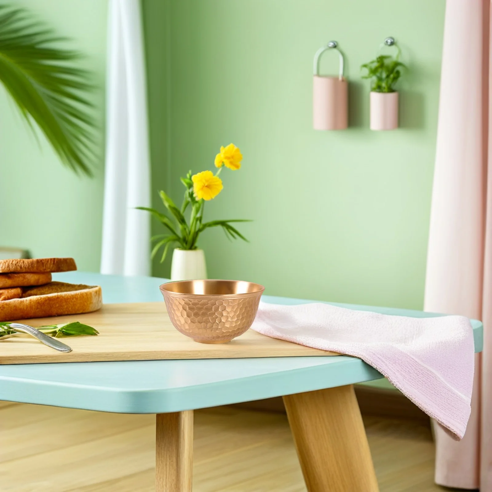 

Round Hammered Gold Brass Bowl Metal Fruit Tray Dessert Dish Serving Purifying Smudge Burning Ritual Meditation