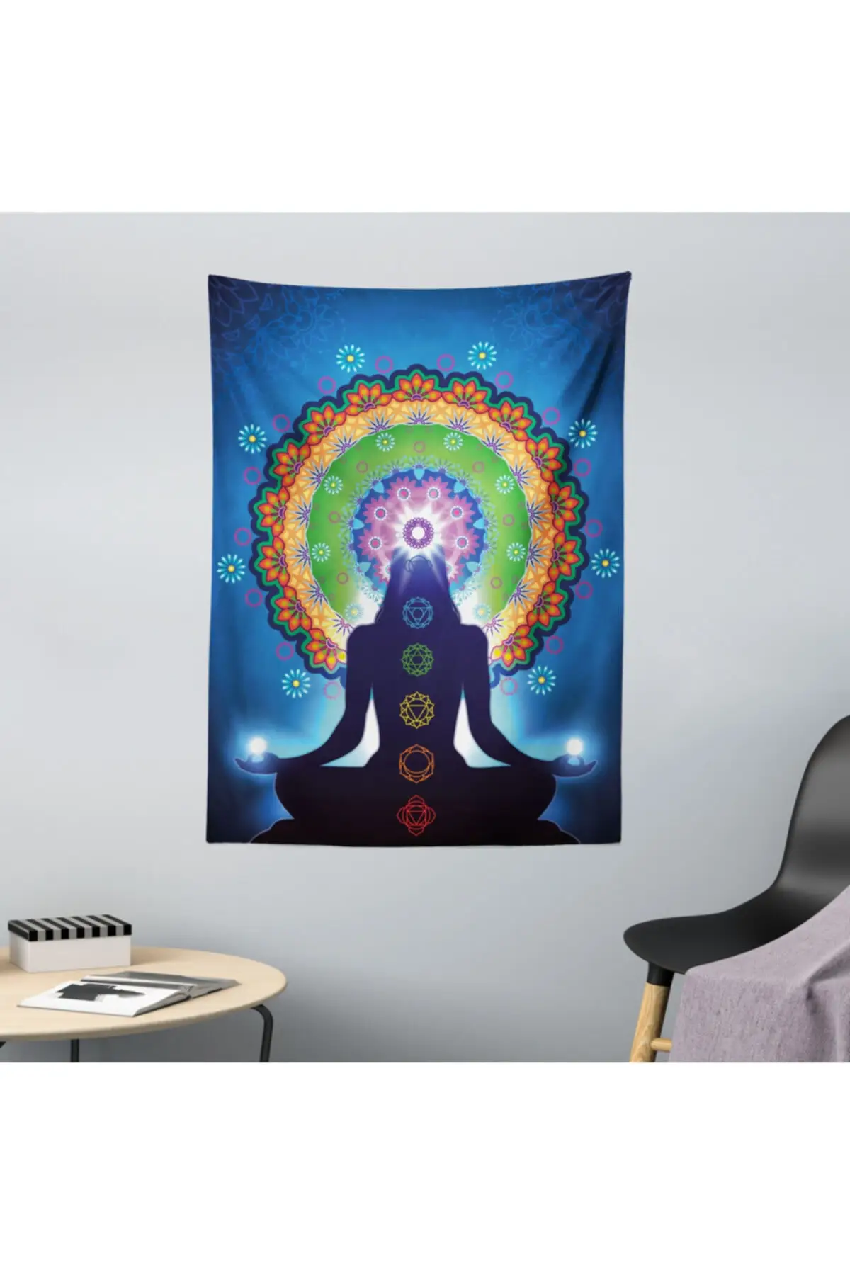 DOLBOVI religious microfiber tapestry meditation and flower