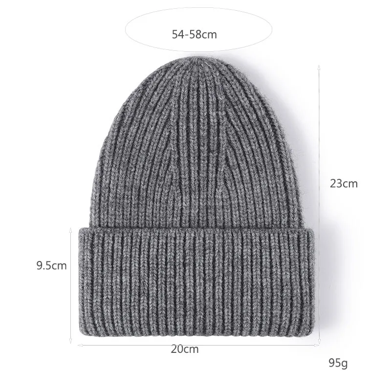 Imitation Cashmere Knitting Women\'s Hat Outdoor Warm Skullcap Fashion Caps For Men Show Small Face Solid Color Dobby Beanie