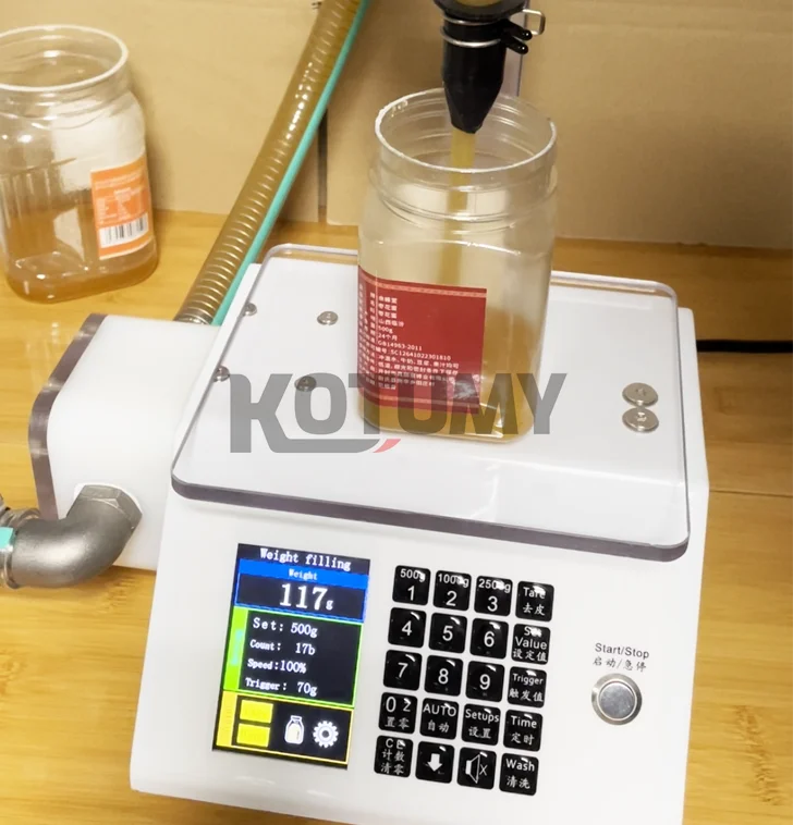 10 kg Smart Honey Filling Machine Commercial Gear Pump Driving Input Honey Liquid Automatic Filler Food Processor