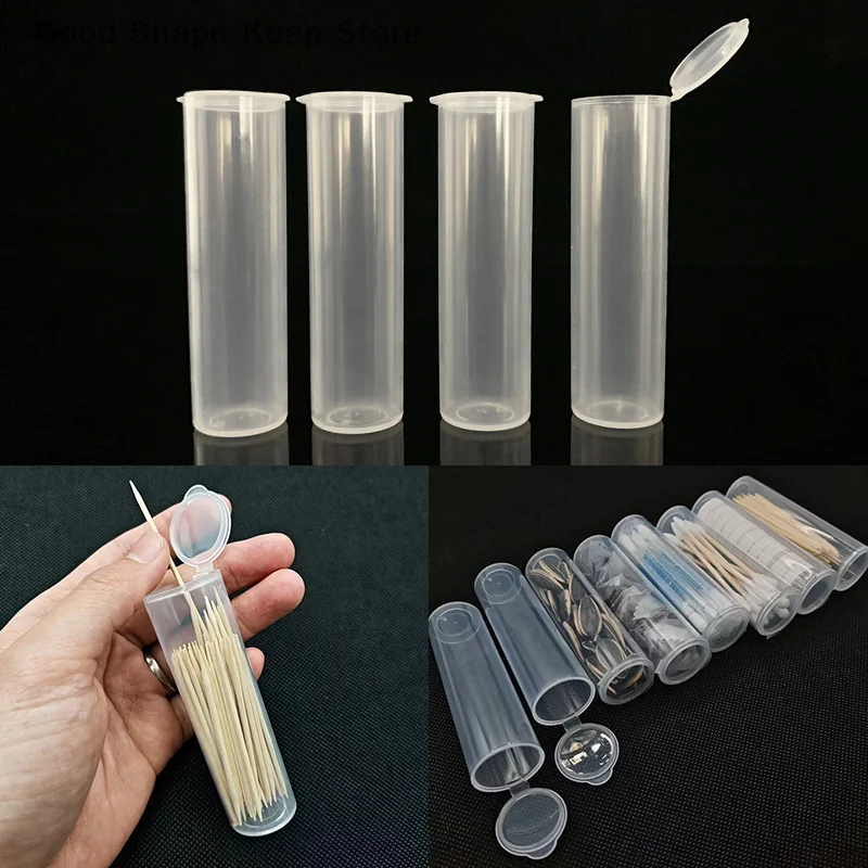 2/4/6pcs Mini Portable Toothpick Holder Swab Storage Box Travel Organizer For Swabs, Makeup Brushes & Small Essentials With Lids