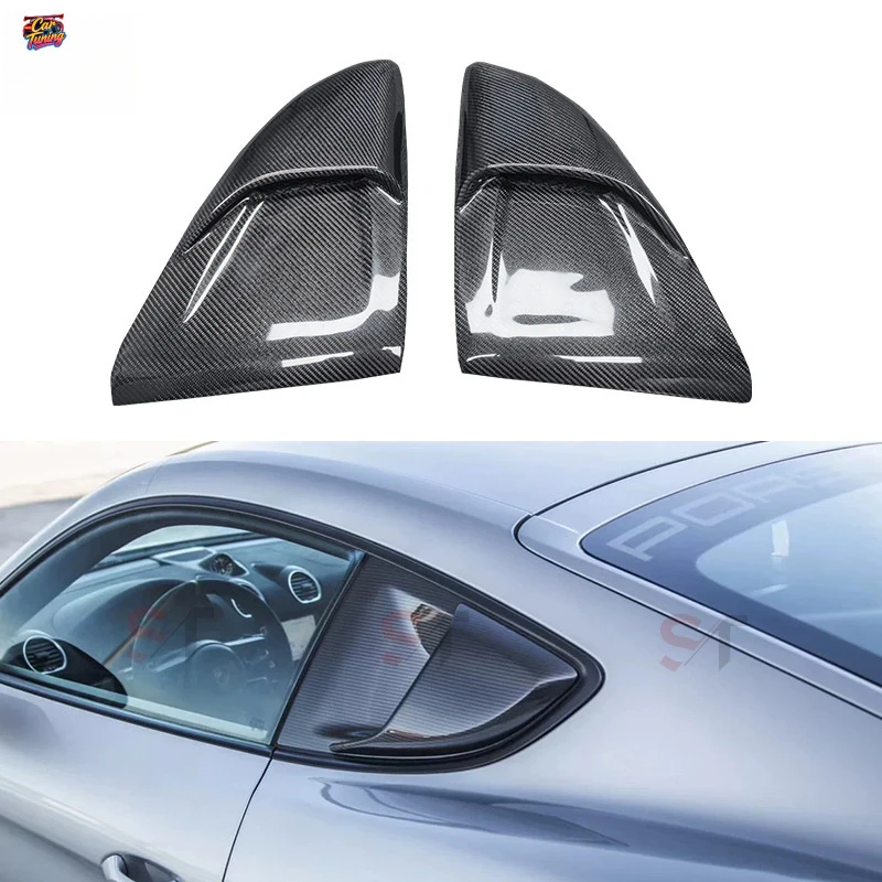 

Suitable for Porsche 718 carbon fiber rear side window air vents GT4RS model triangular blinds adhesive modification accessories